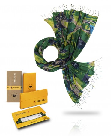 Палантин Женский S23-FLEUR.DU.CIEL/EMERAUDE